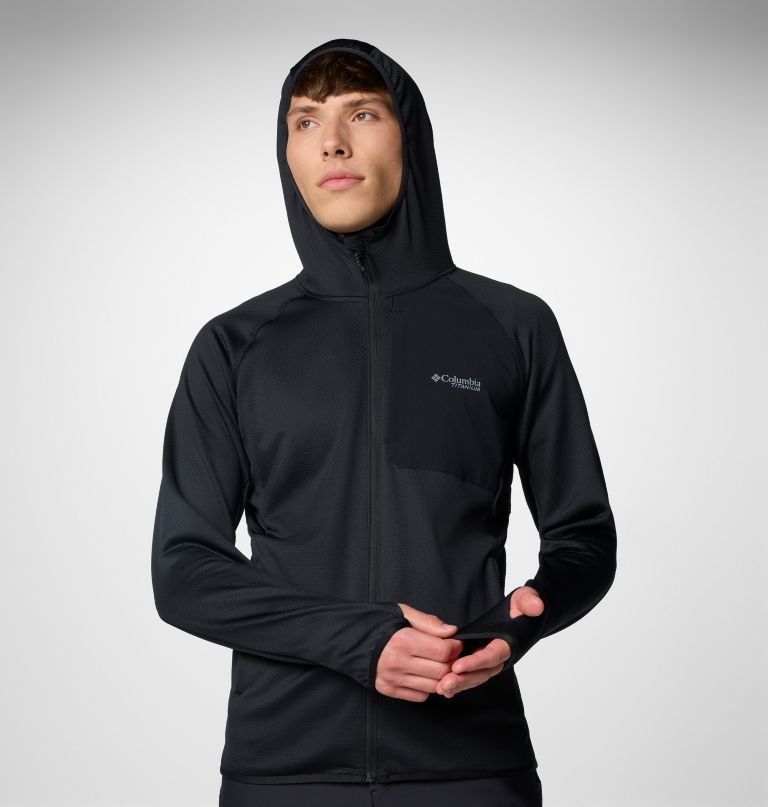 men triple canyon grid ii fleece hooded full zip jacket