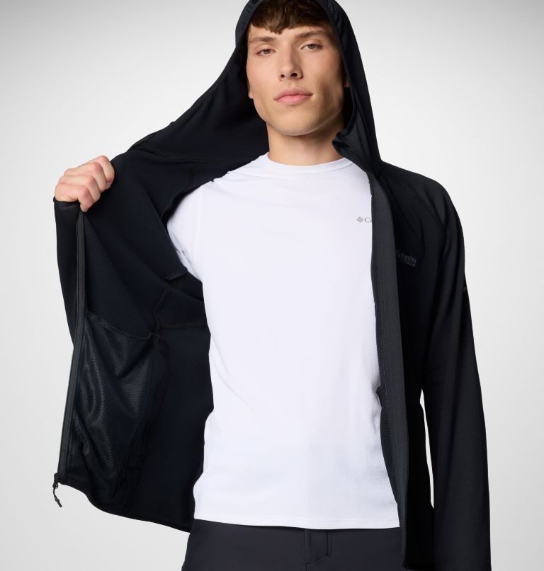 men triple canyon grid ii fleece hooded full zip jacket