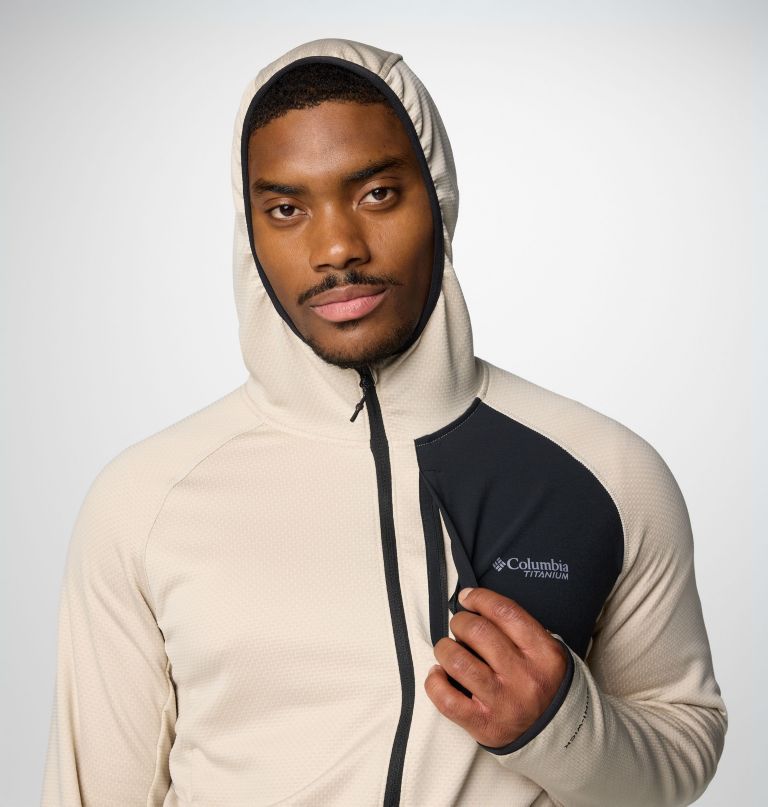 men triple canyon grid ii fleece hooded full zip jacket