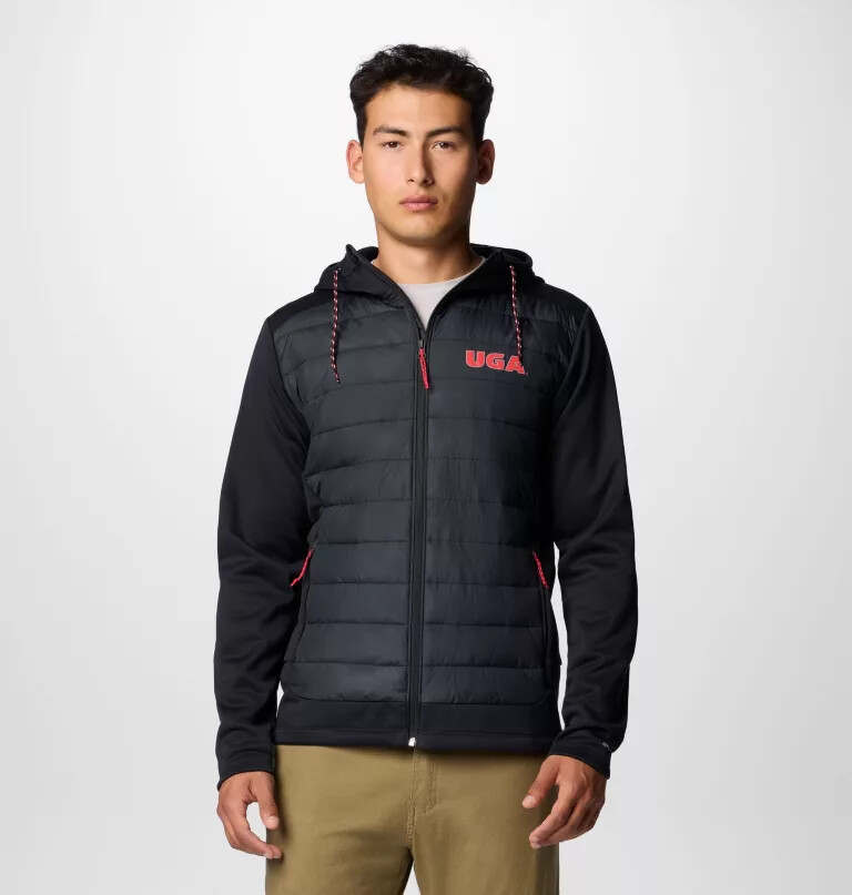 men collegiate out-shield hybrid hoodie - georgia