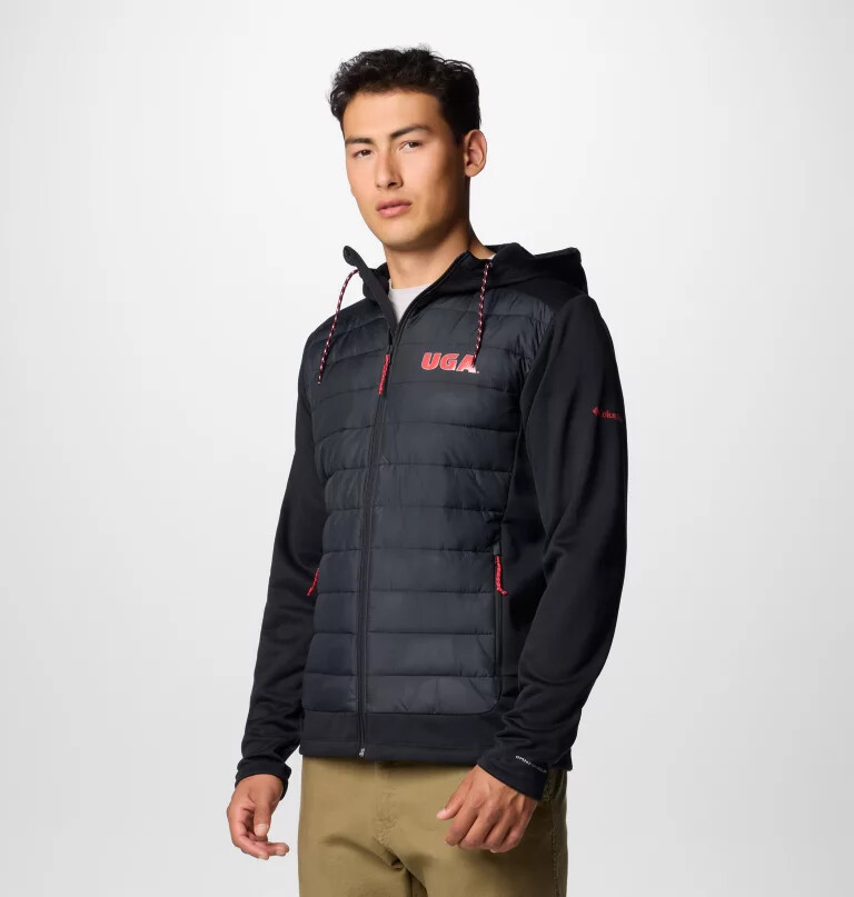 men collegiate out-shield hybrid hoodie - georgia