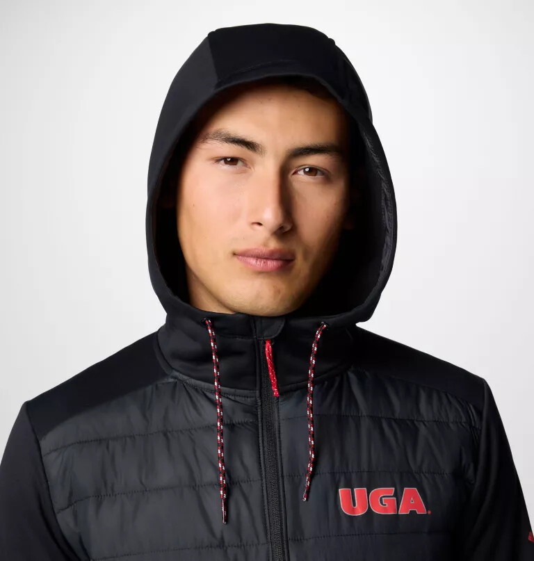 men collegiate out-shield hybrid hoodie - georgia