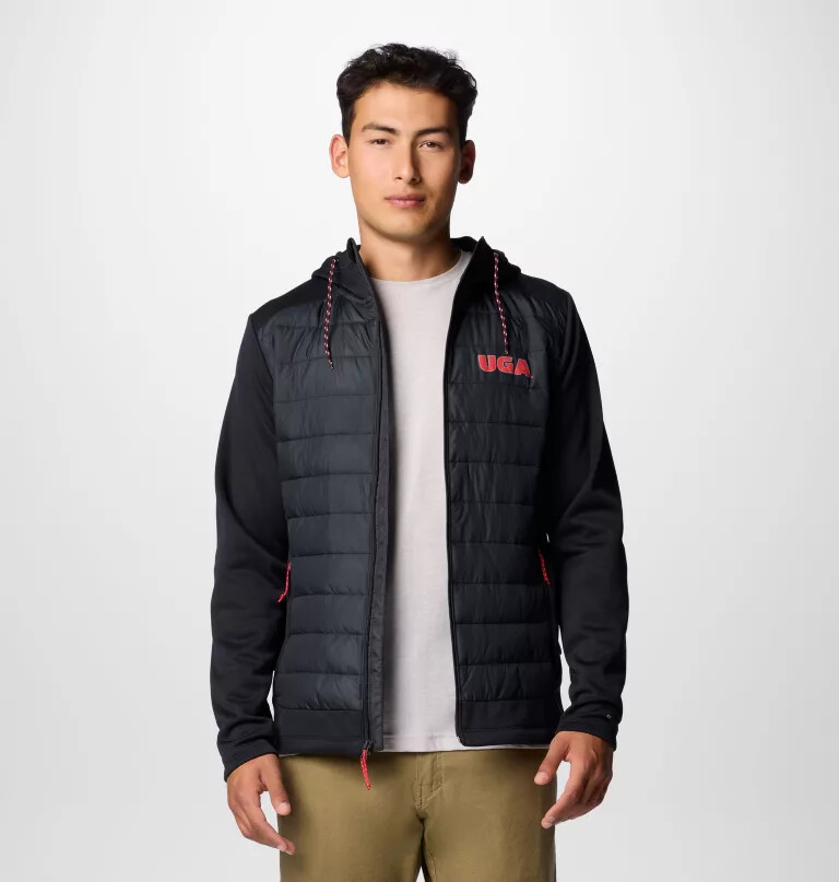 men collegiate out-shield hybrid hoodie - georgia