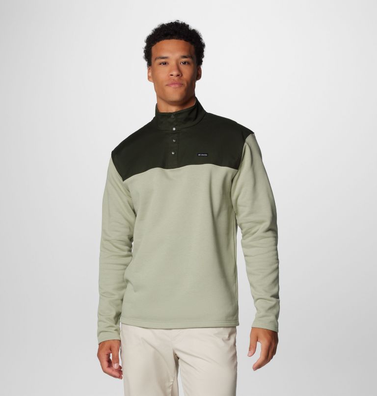 men pitchstone overlay half snap pullover