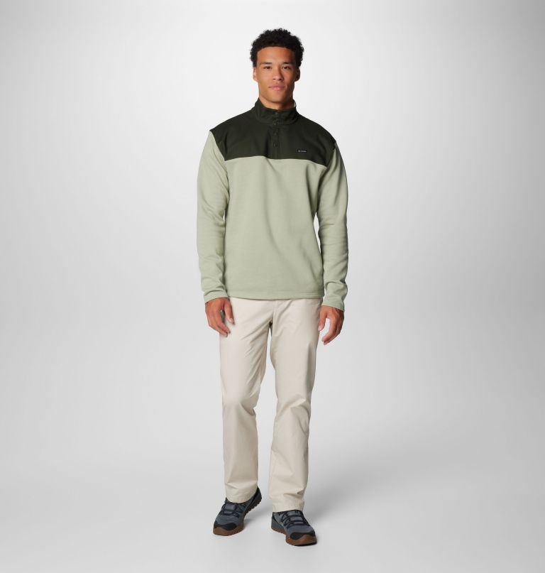 men pitchstone overlay half snap pullover