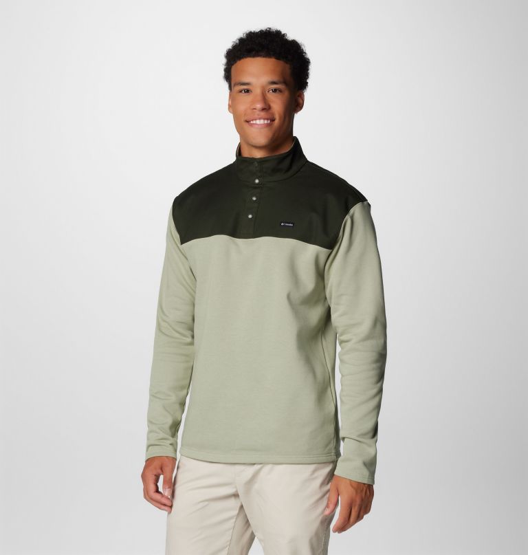 men pitchstone overlay half snap pullover