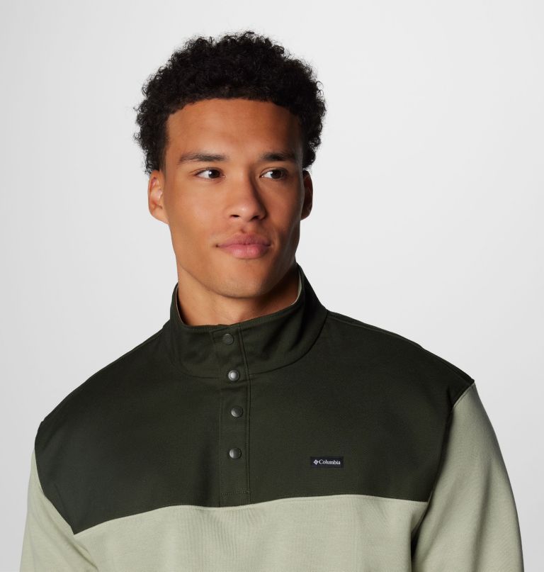 men pitchstone overlay half snap pullover