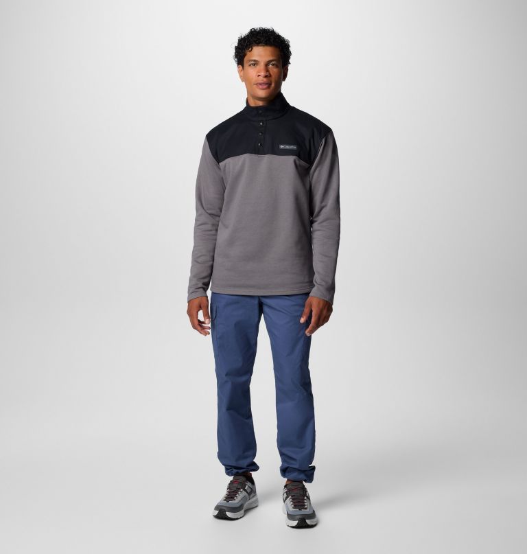 men pitchstone overlay half snap pullover