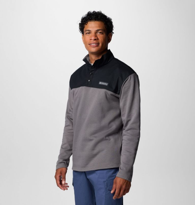 men pitchstone overlay half snap pullover