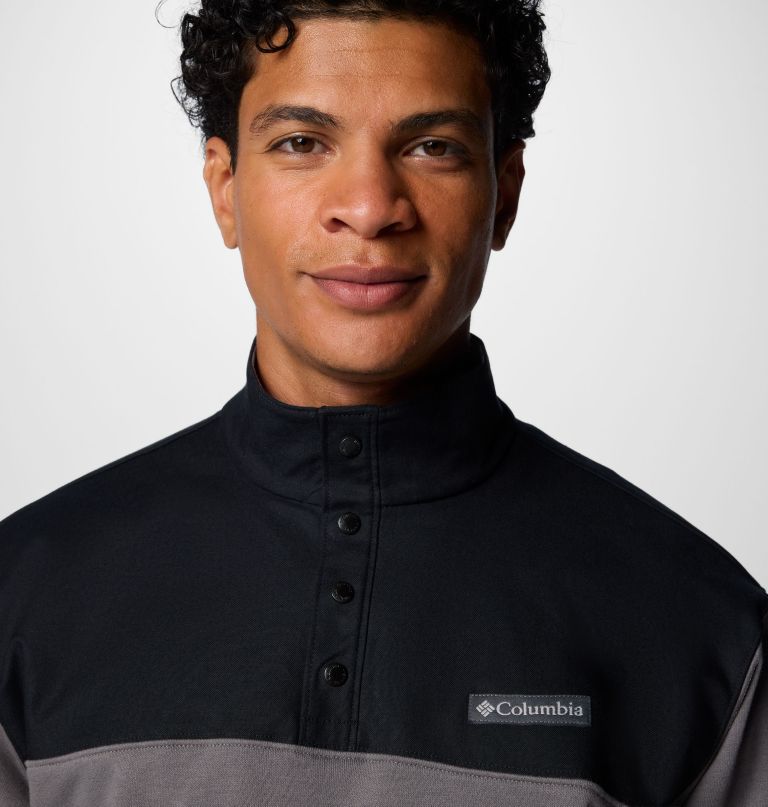 men pitchstone overlay half snap pullover