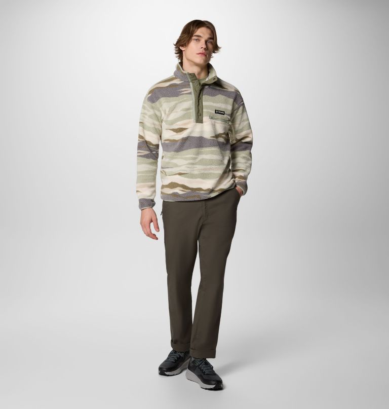 men helvetia ii printed half snap printed fleece pullover