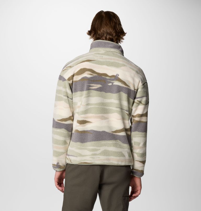 men helvetia ii printed half snap printed fleece pullover