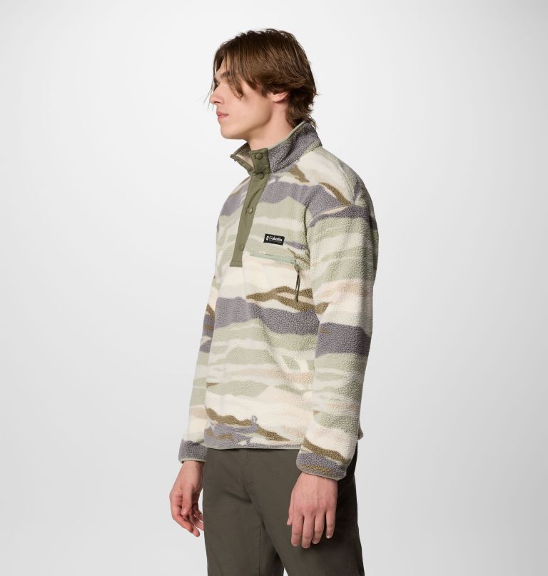 men helvetia ii printed half snap printed fleece pullover