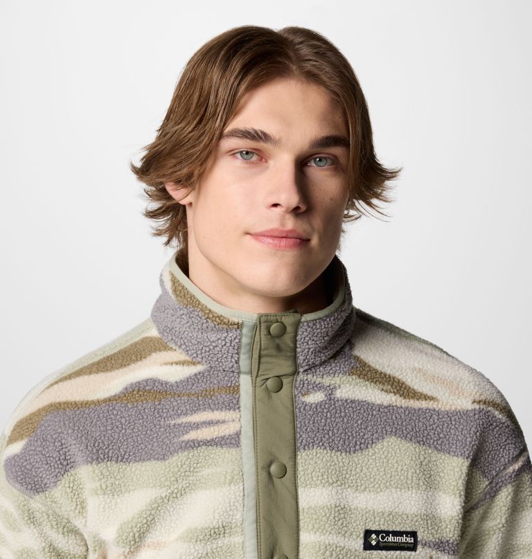 men helvetia ii printed half snap printed fleece pullover