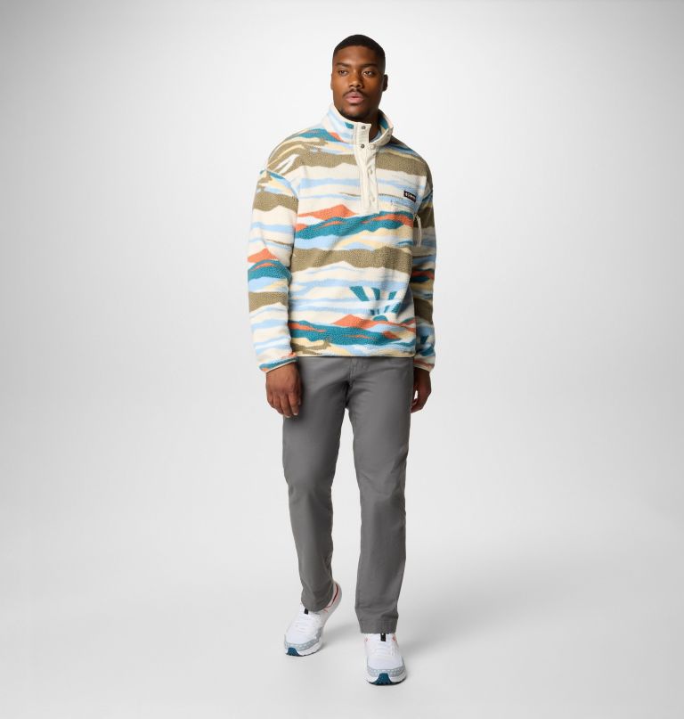 men helvetia ii printed half snap printed fleece pullover