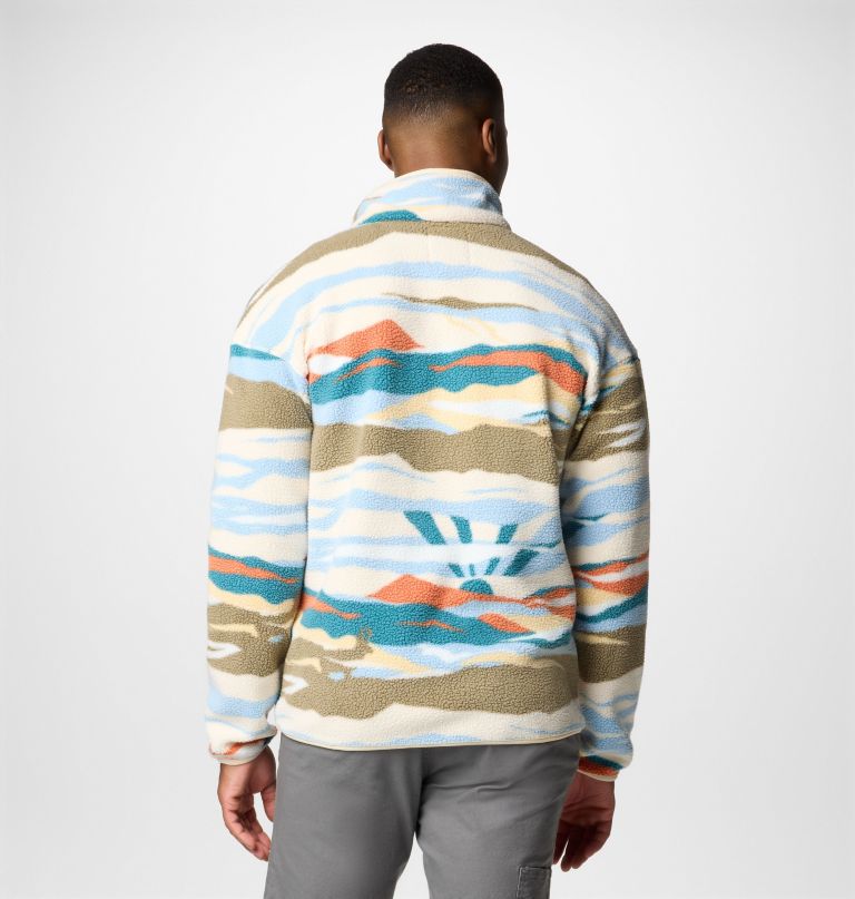 men helvetia ii printed half snap printed fleece pullover