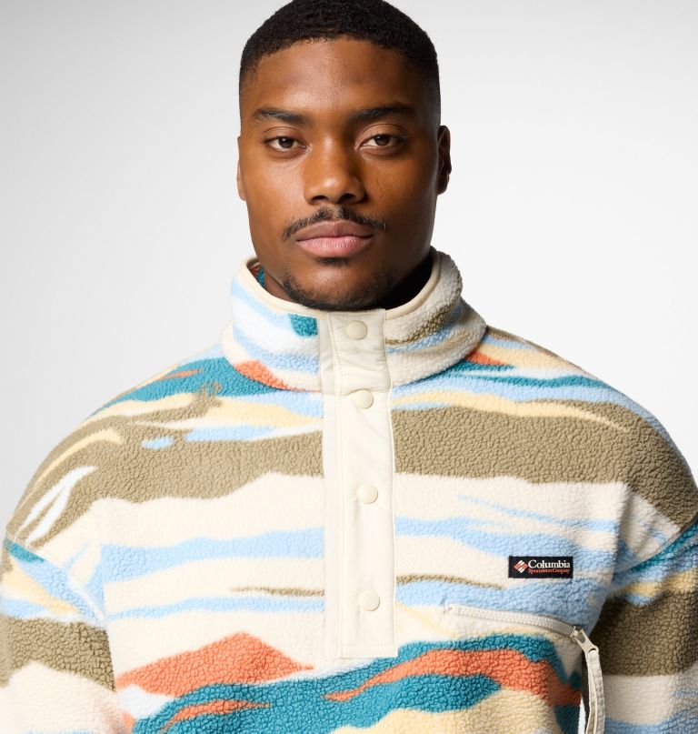men helvetia ii printed half snap printed fleece pullover