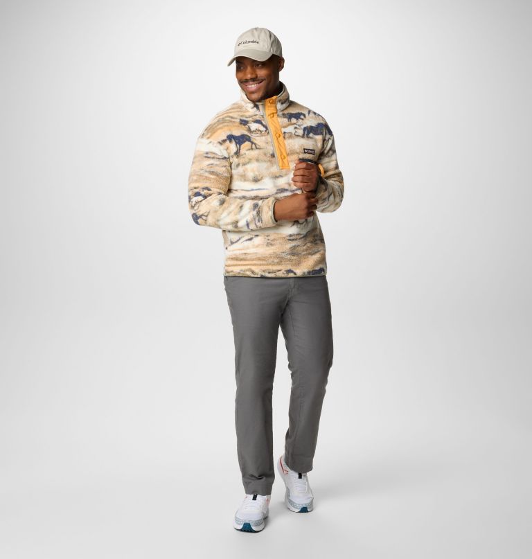 men helvetia ii printed half snap printed fleece pullover