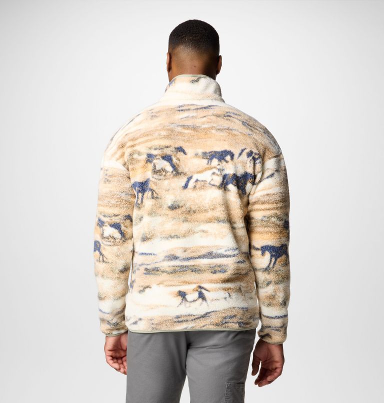 men helvetia ii printed half snap printed fleece pullover