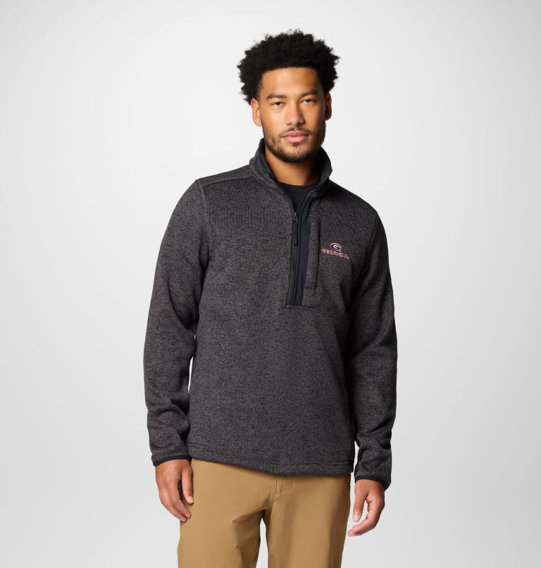 men collegiate sweater weather fleece half zip pullover - georgia