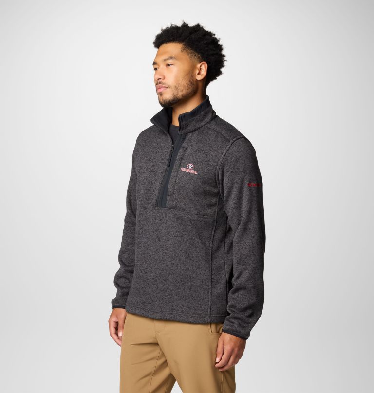 men collegiate sweater weather fleece half zip pullover - georgia
