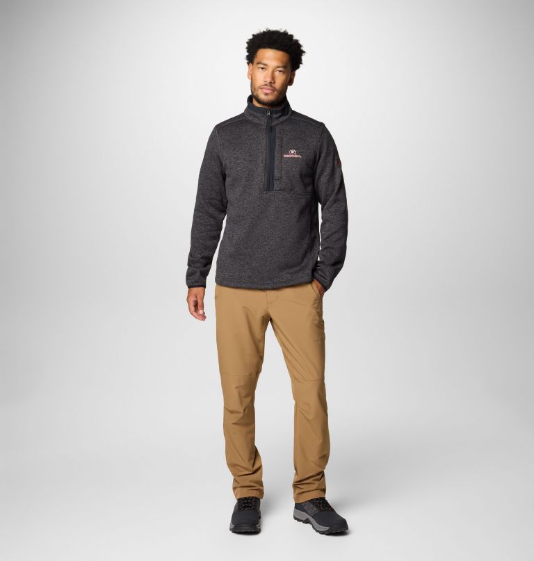 men collegiate sweater weather fleece half zip pullover - georgia