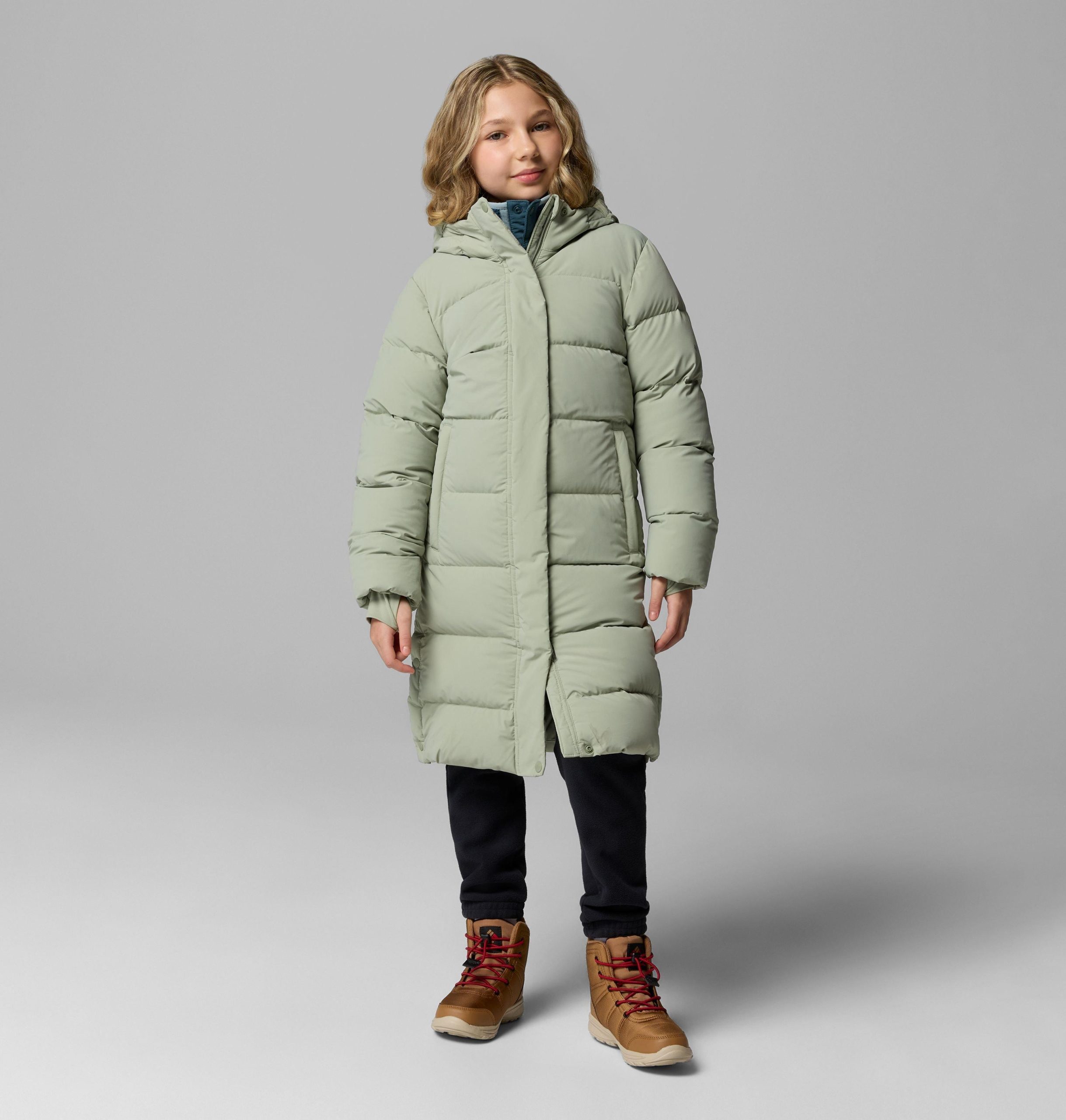 amaze puff lange jas met capuchon voor meisjes