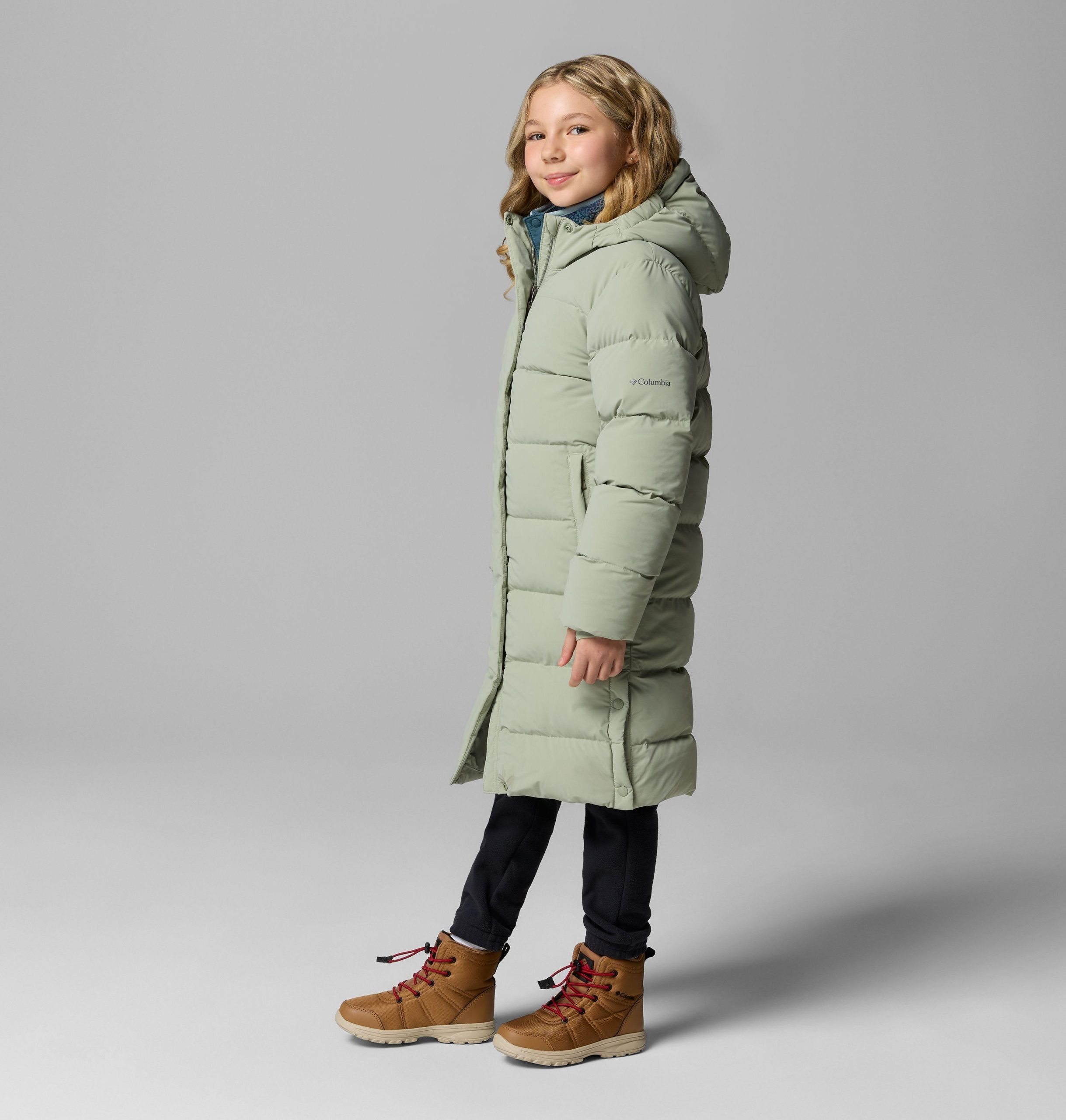 amaze puff lange jas met capuchon voor meisjes