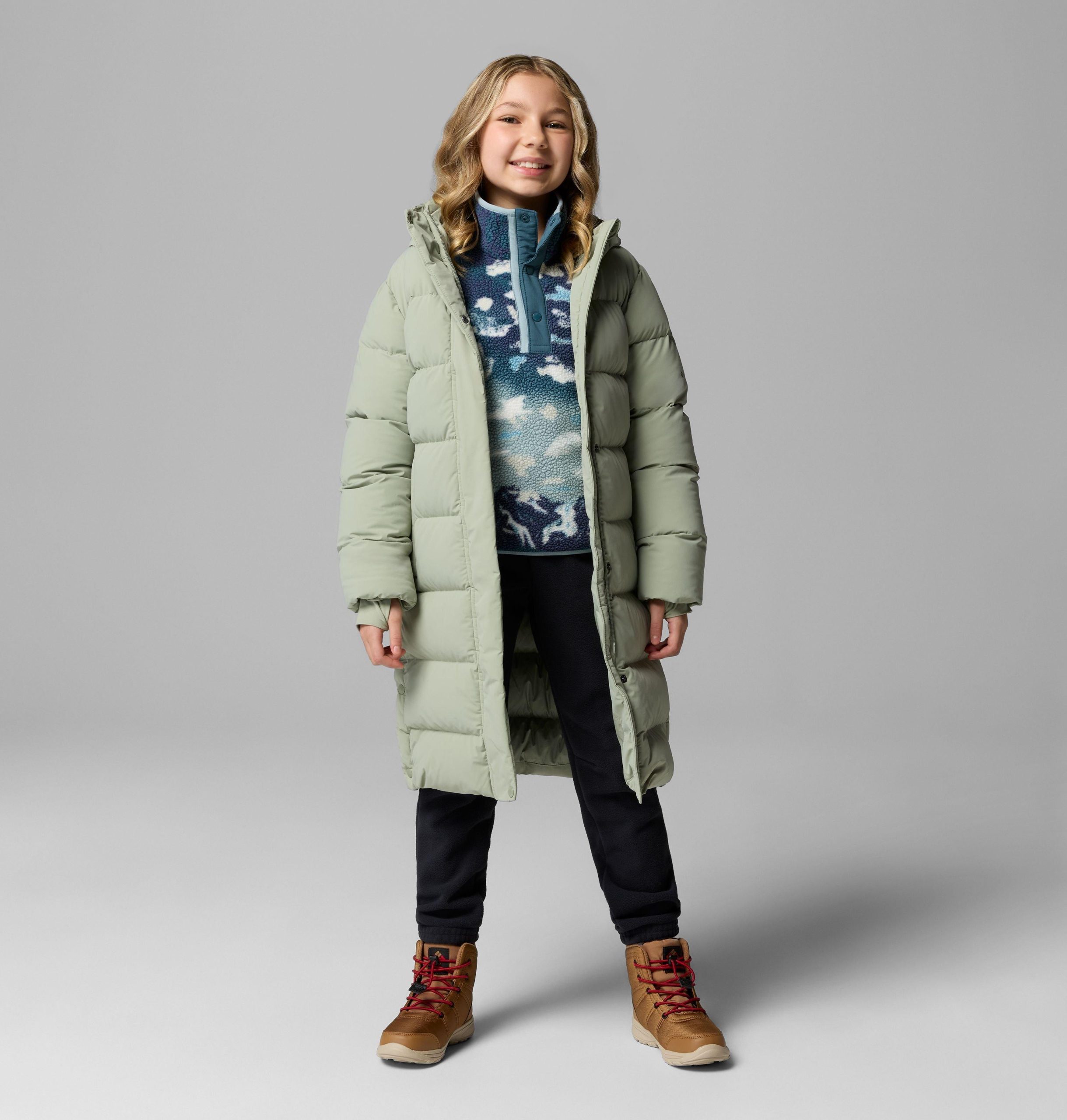 amaze puff lange jas met capuchon voor meisjes