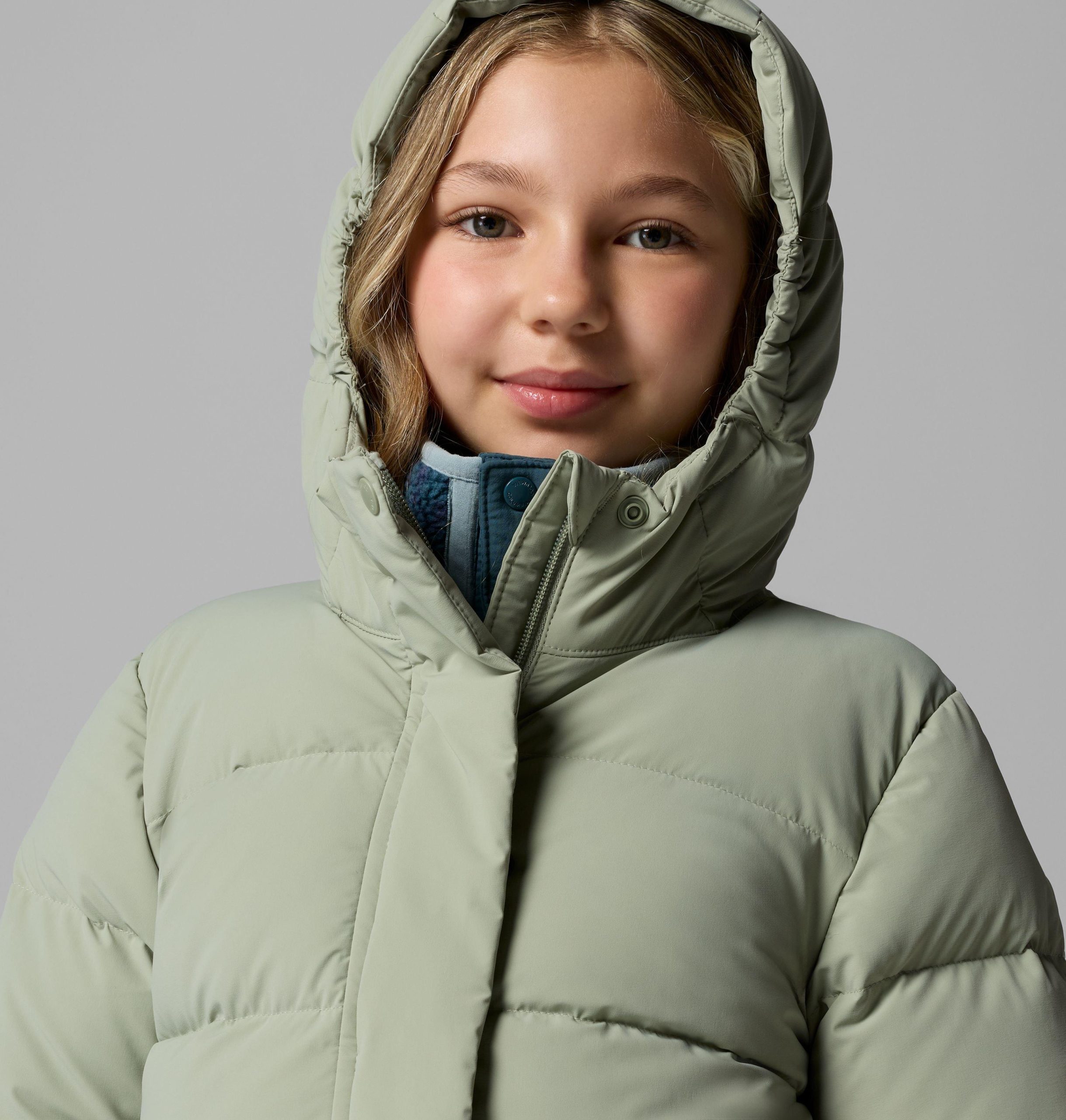 amaze puff lange jas met capuchon voor meisjes