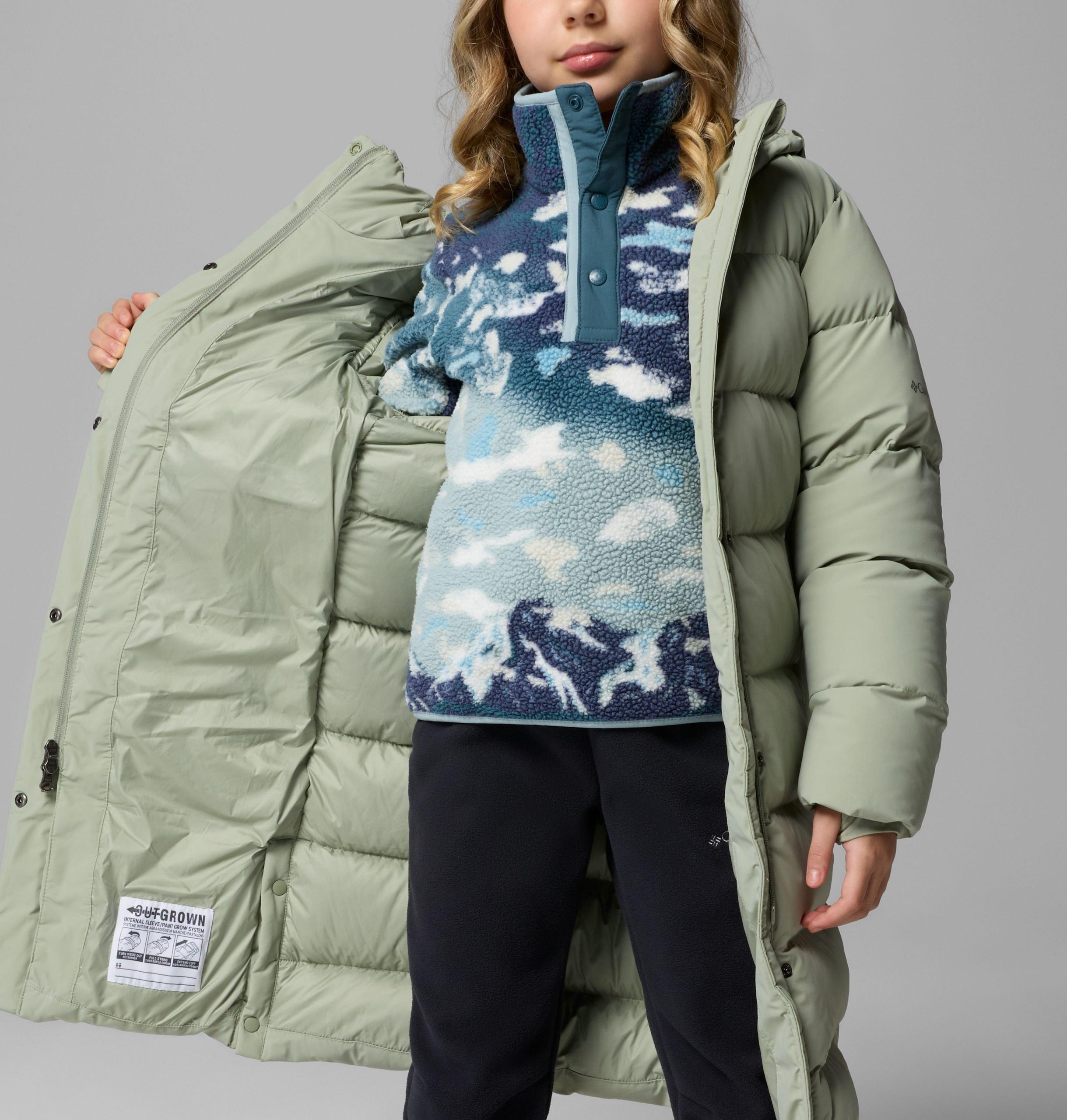 amaze puff lange jas met capuchon voor meisjes