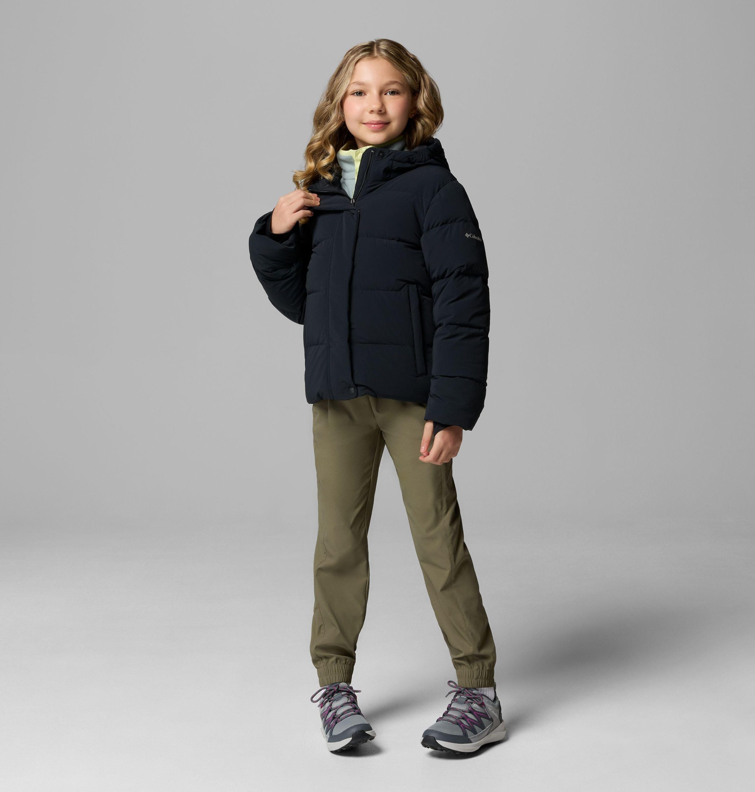 amaze puff hooded jas voor meisjes
