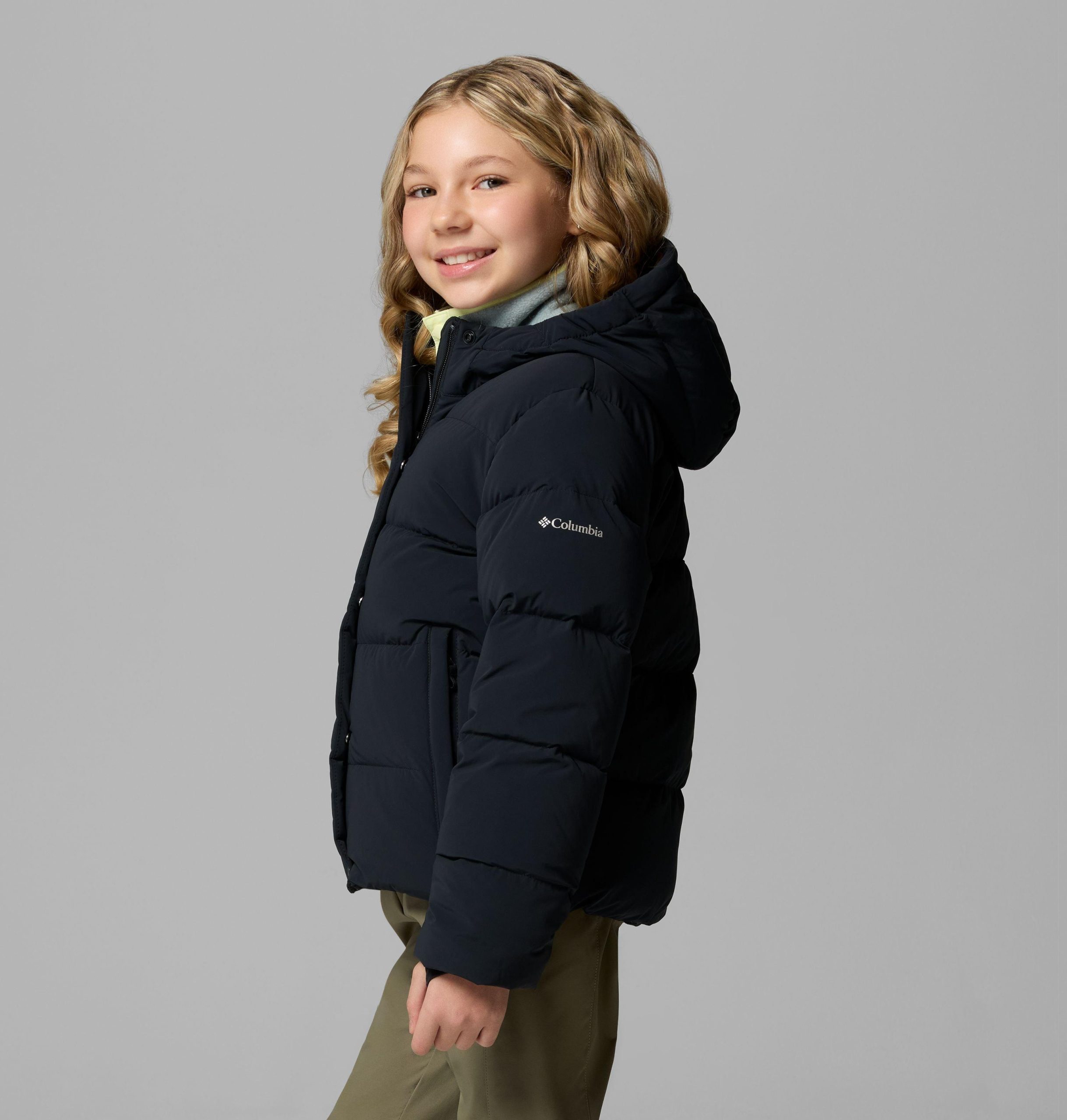 amaze puff hooded jas voor meisjes