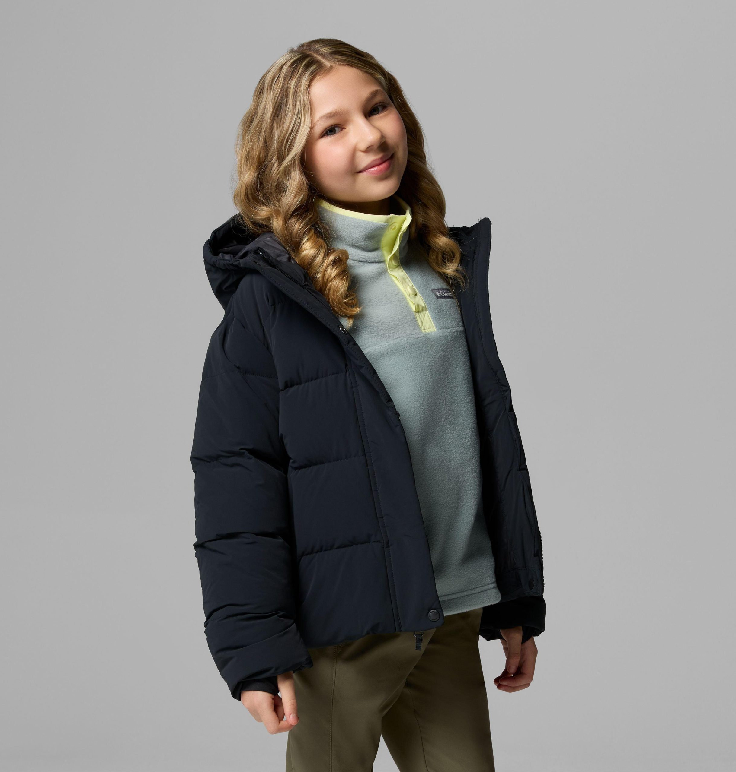 amaze puff hooded jas voor meisjes