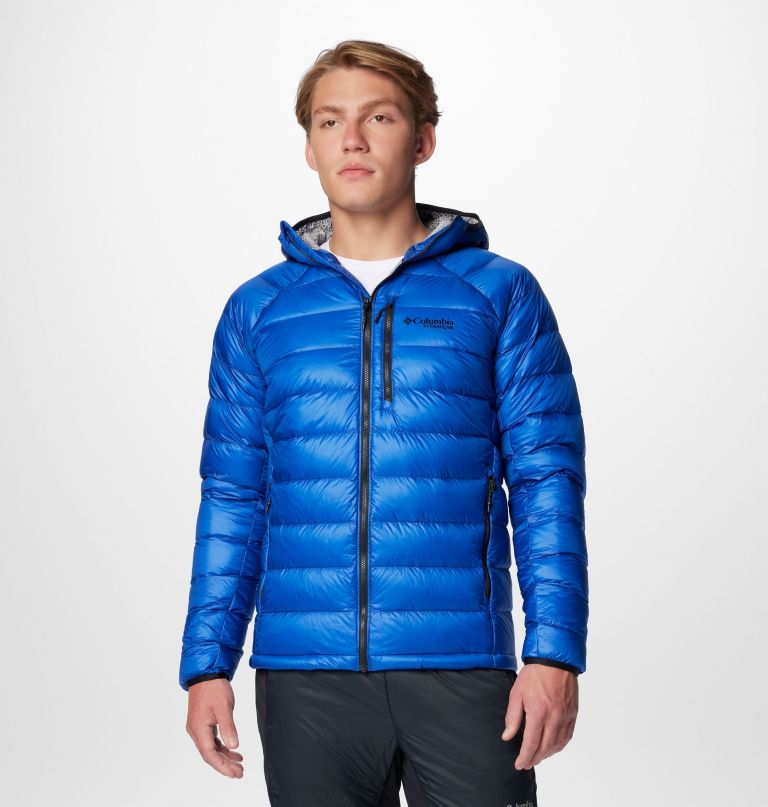 men arctic crest down hooded jacket