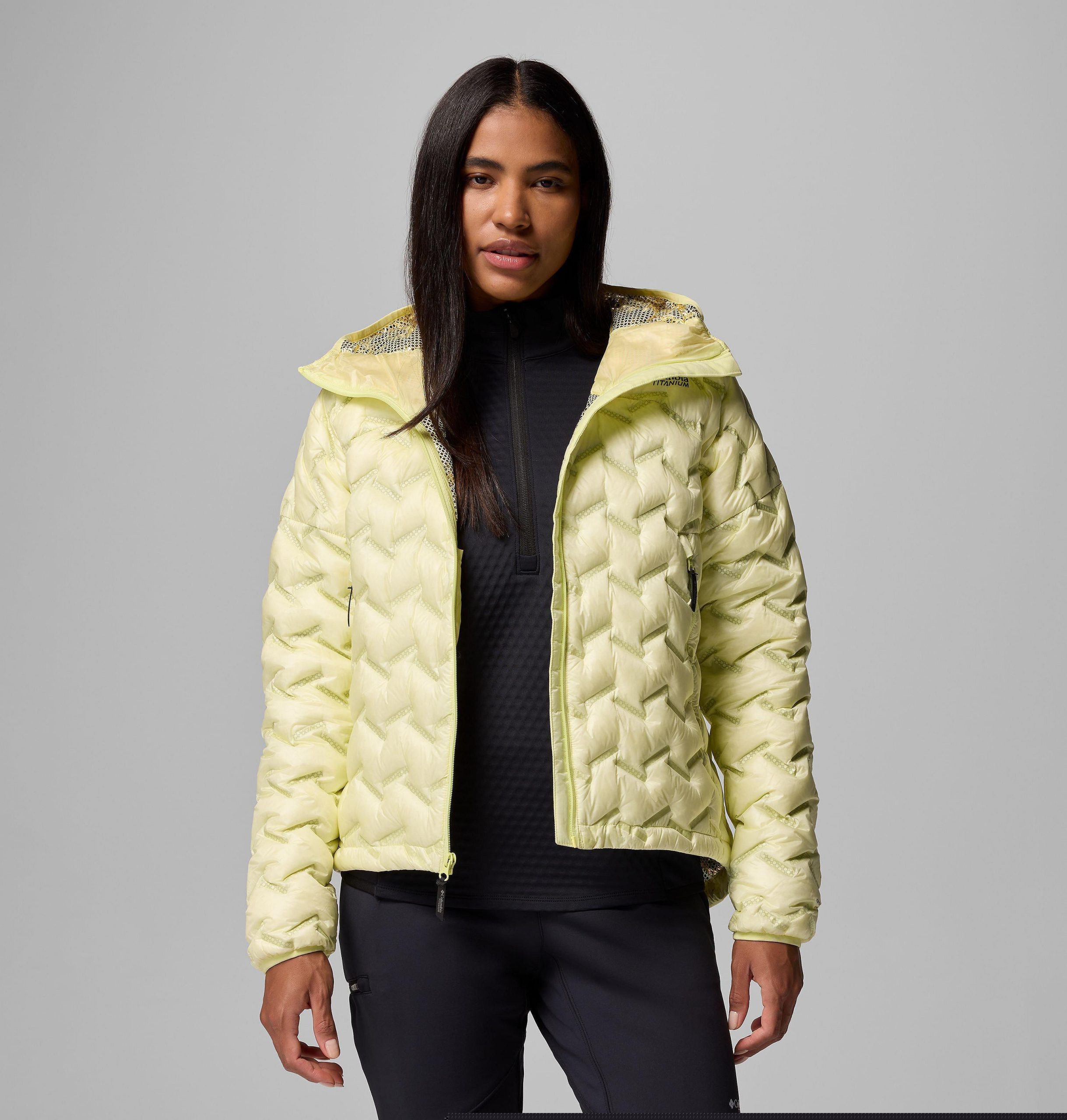 alpine crux iv donsjack met capuchon voor dames