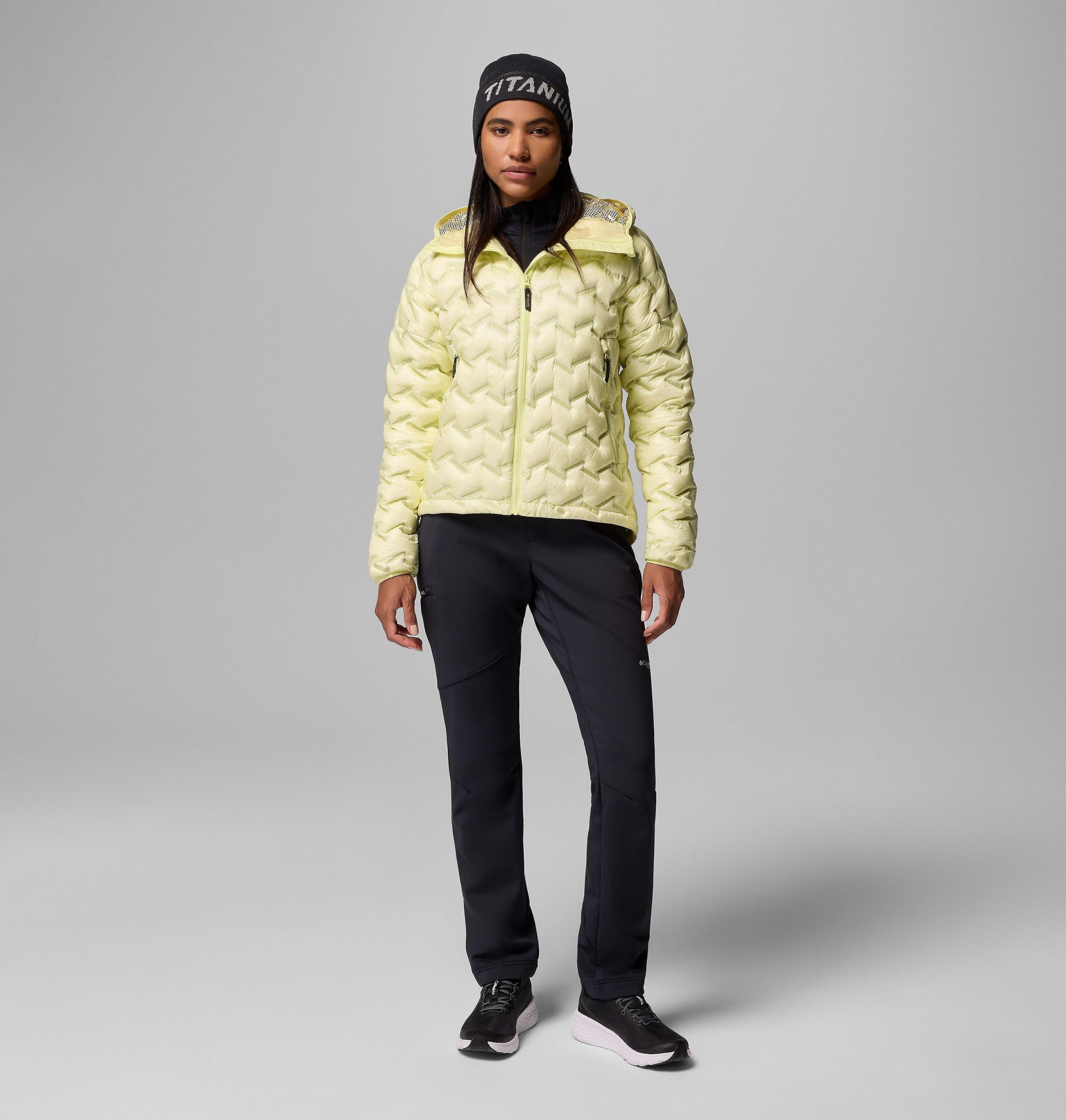 alpine crux iv donsjack met capuchon voor dames