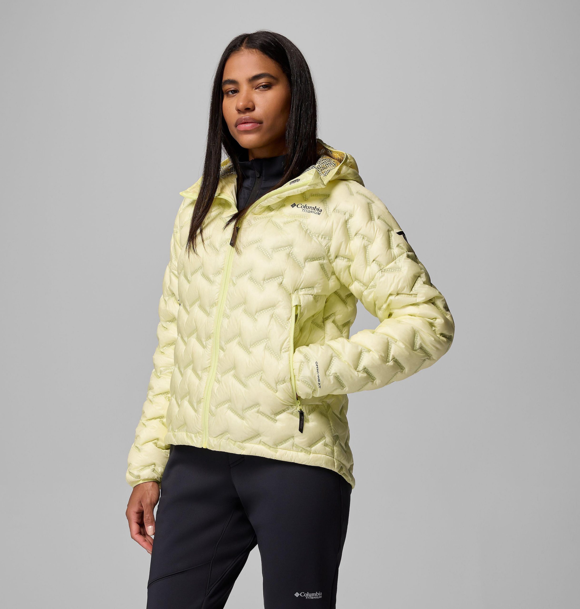 alpine crux iv donsjack met capuchon voor dames