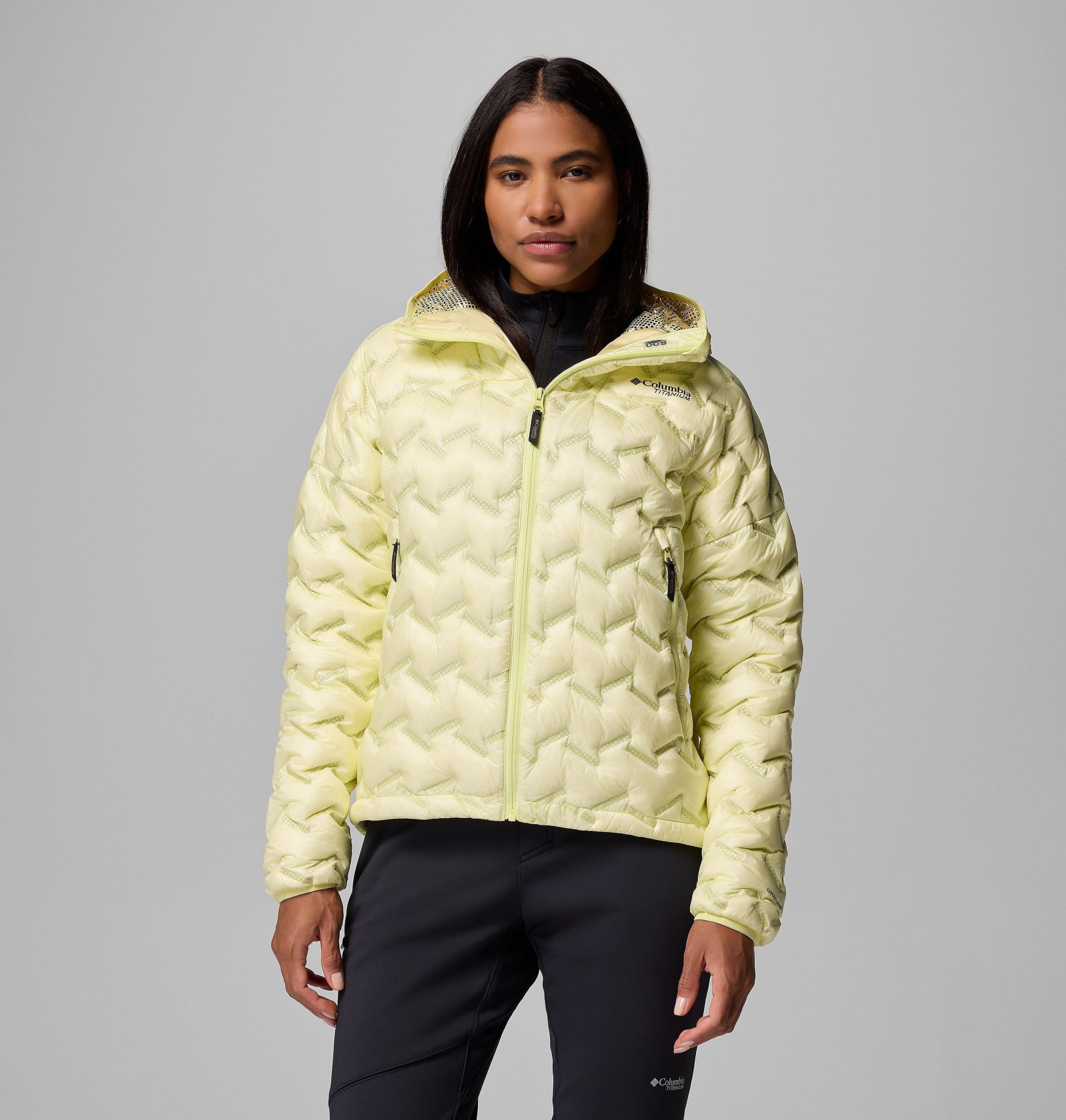 alpine crux iv donsjack met capuchon voor dames