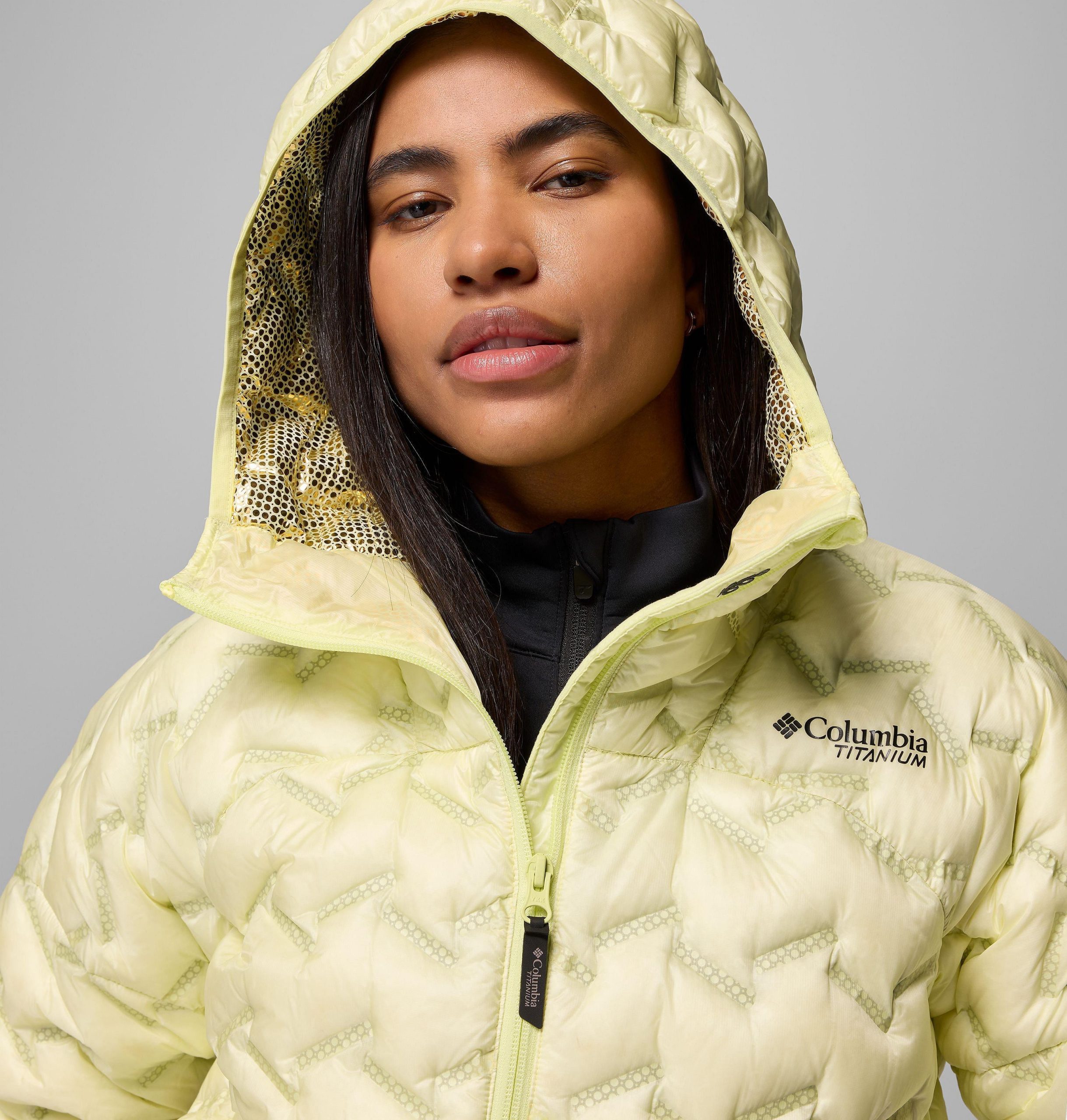 alpine crux iv donsjack met capuchon voor dames
