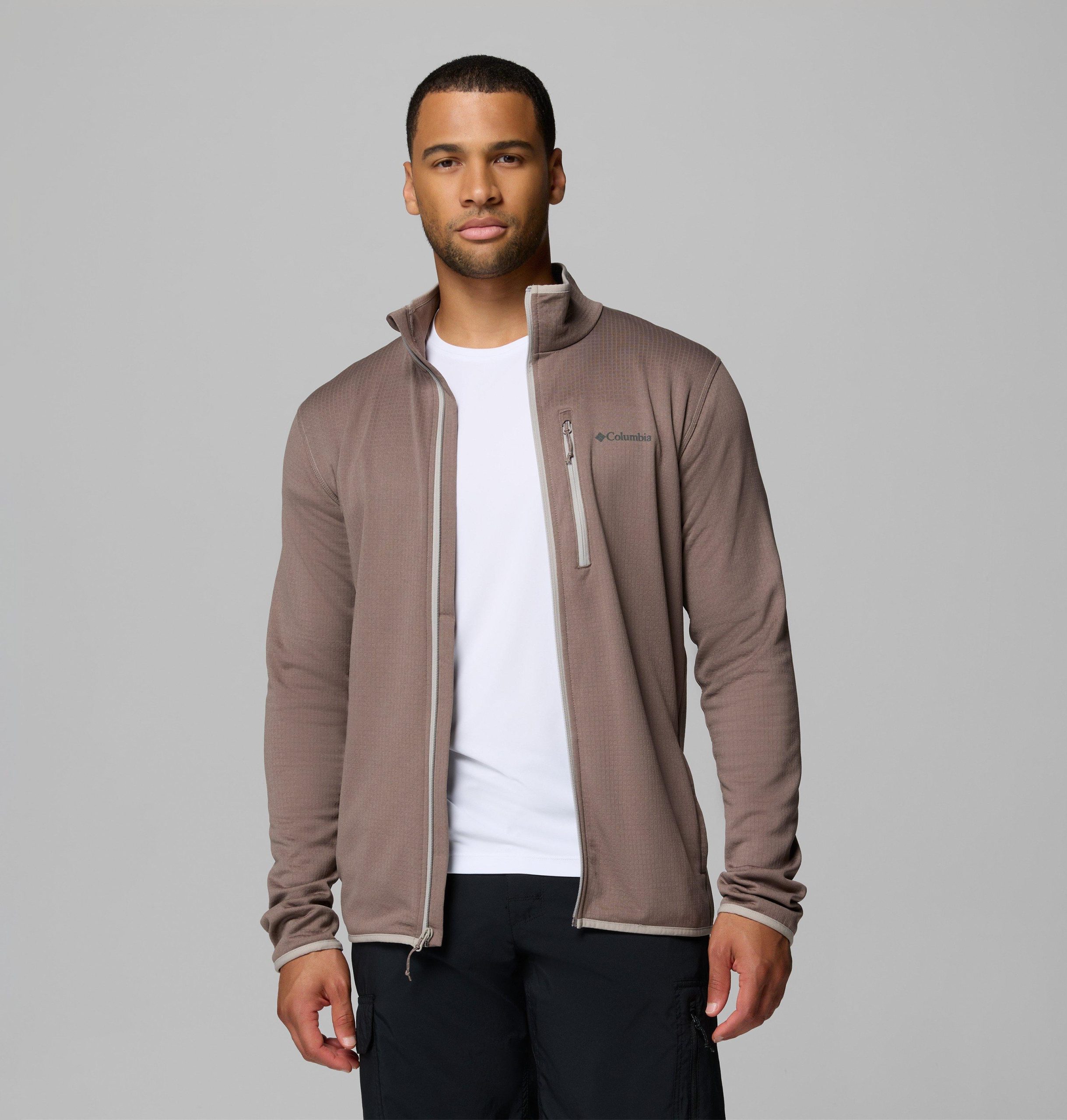 heren essential hike grid fleece full zip jacket
