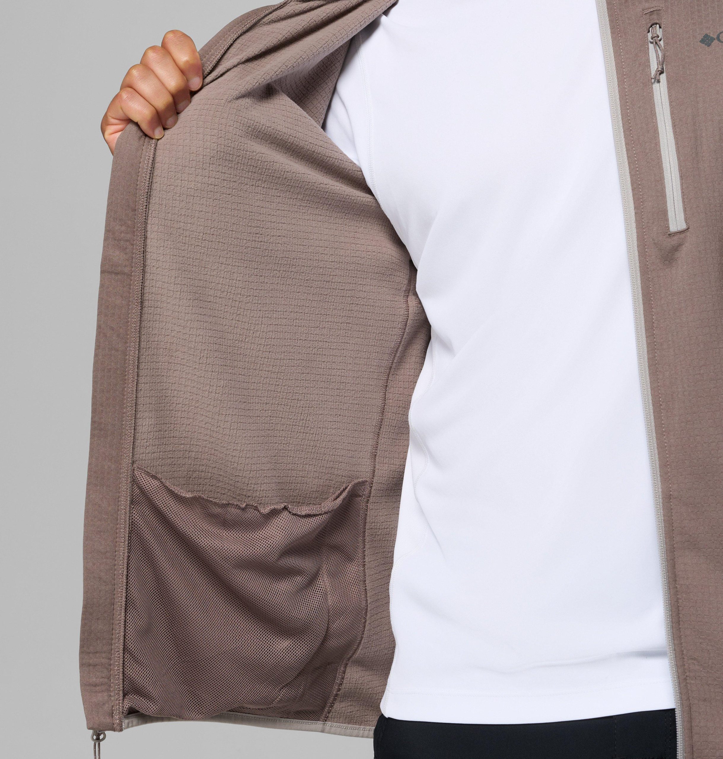 heren essential hike grid fleece full zip jacket