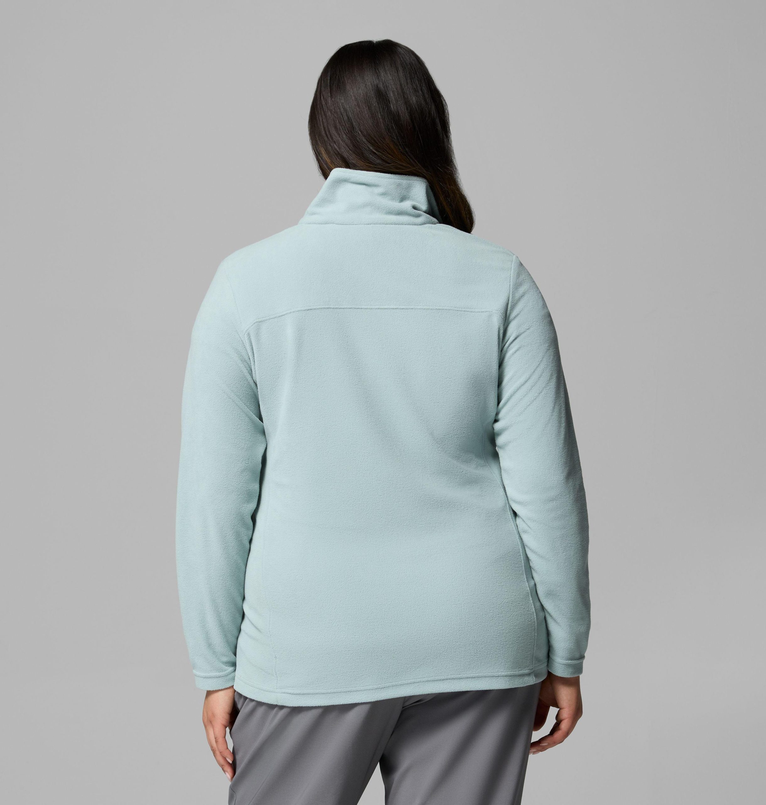 dames lake aloha fleece trui met halve rits - plus size