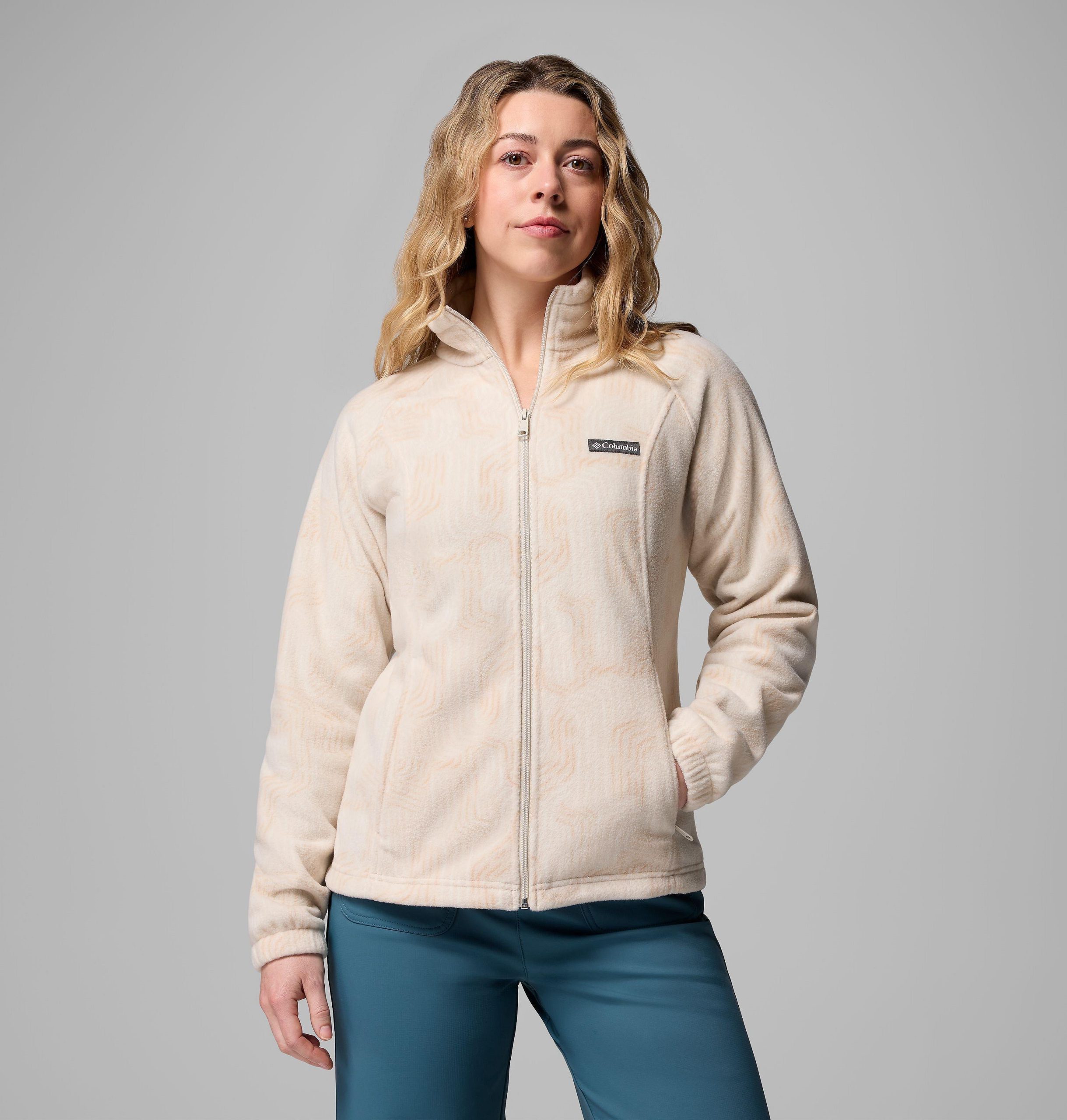dames benton springs fleecejack met print en volledige ritssluiting
