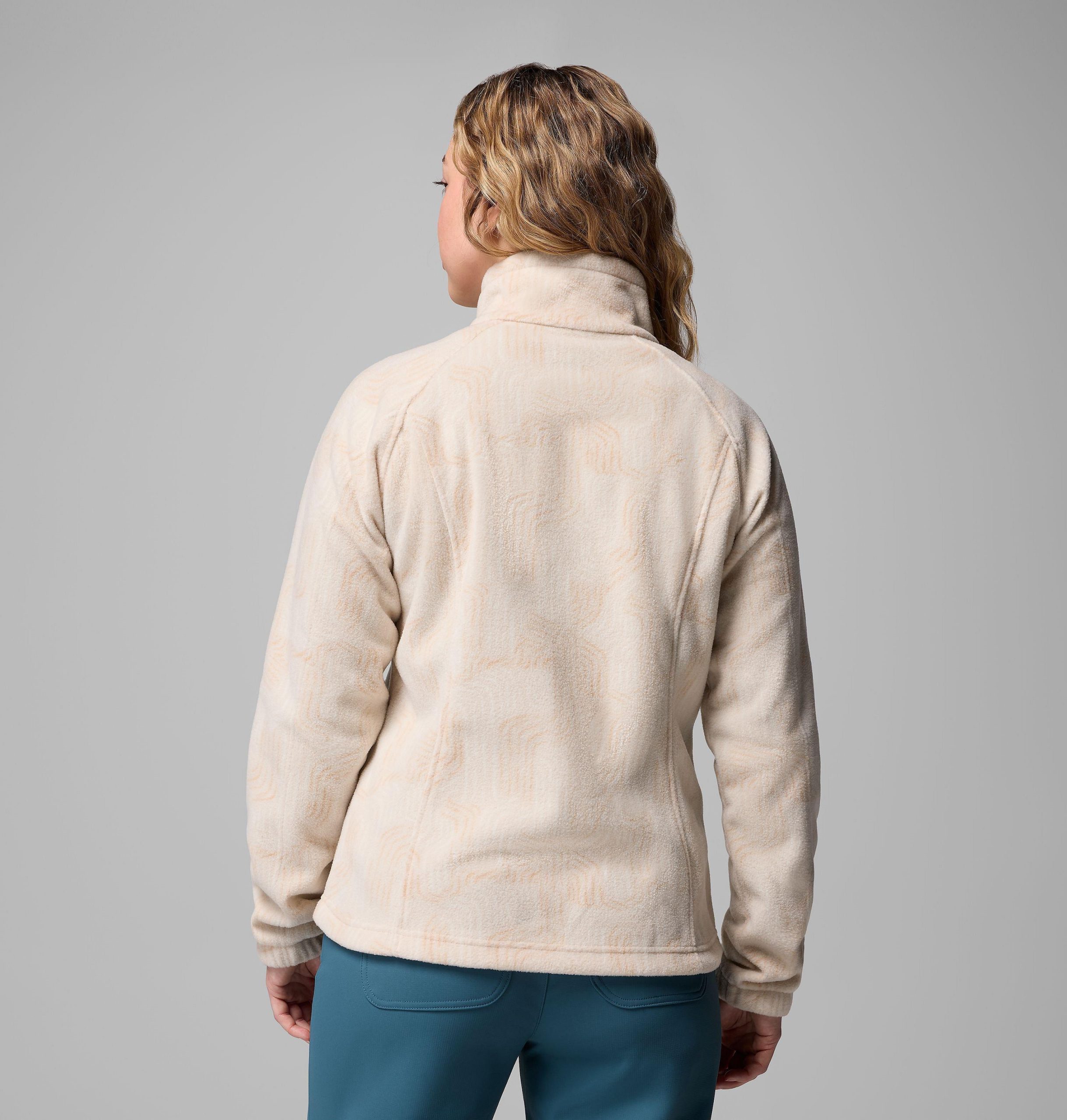 dames benton springs fleecejack met print en volledige ritssluiting