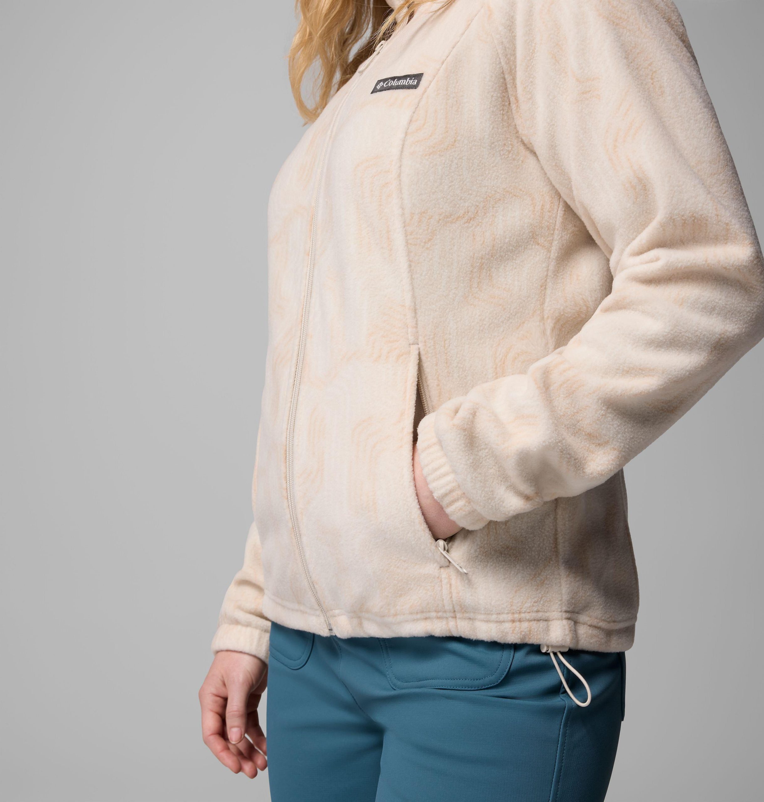 dames benton springs fleecejack met print en volledige ritssluiting