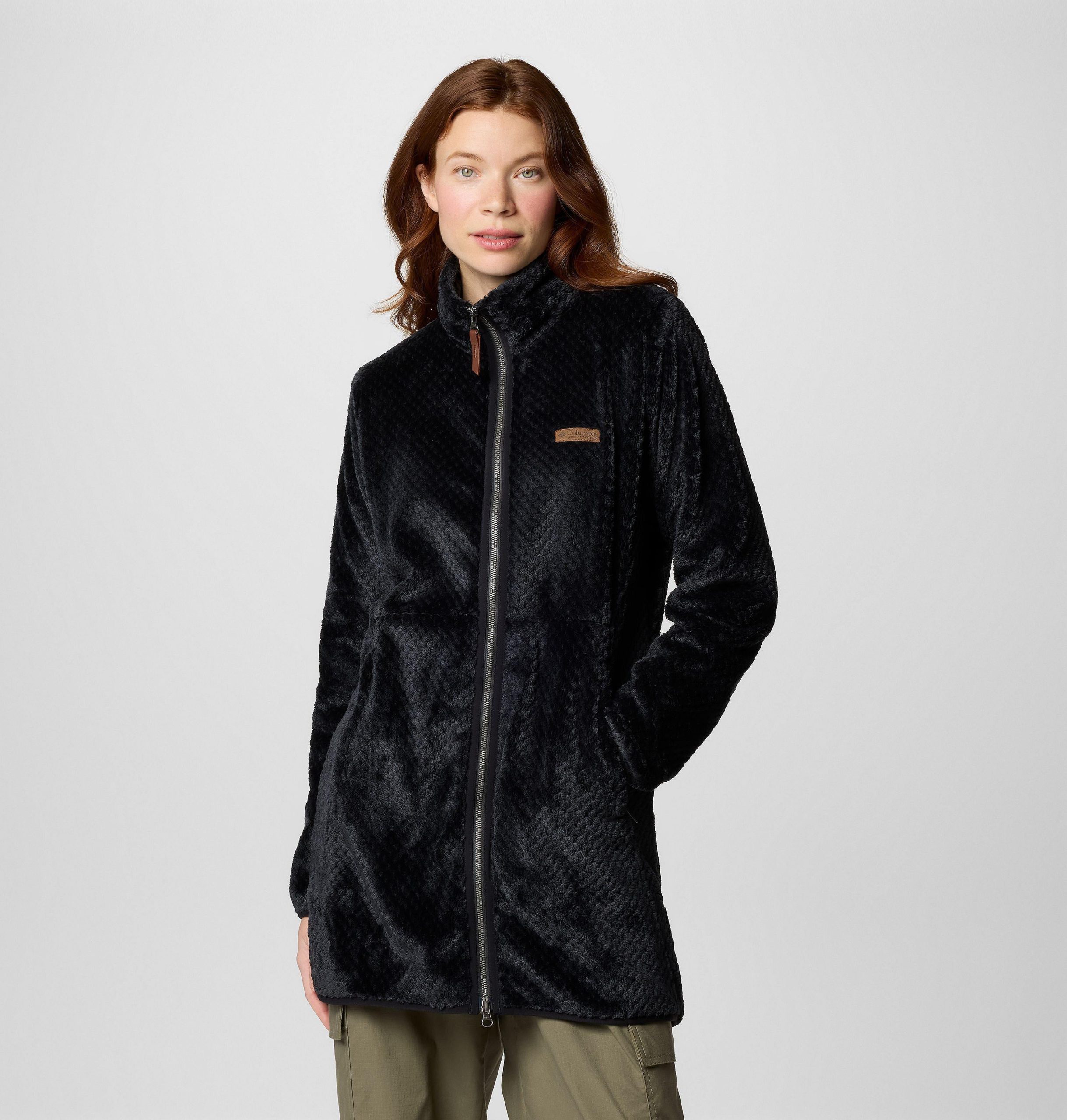 dames fire side lange fleece jas met volledige rits