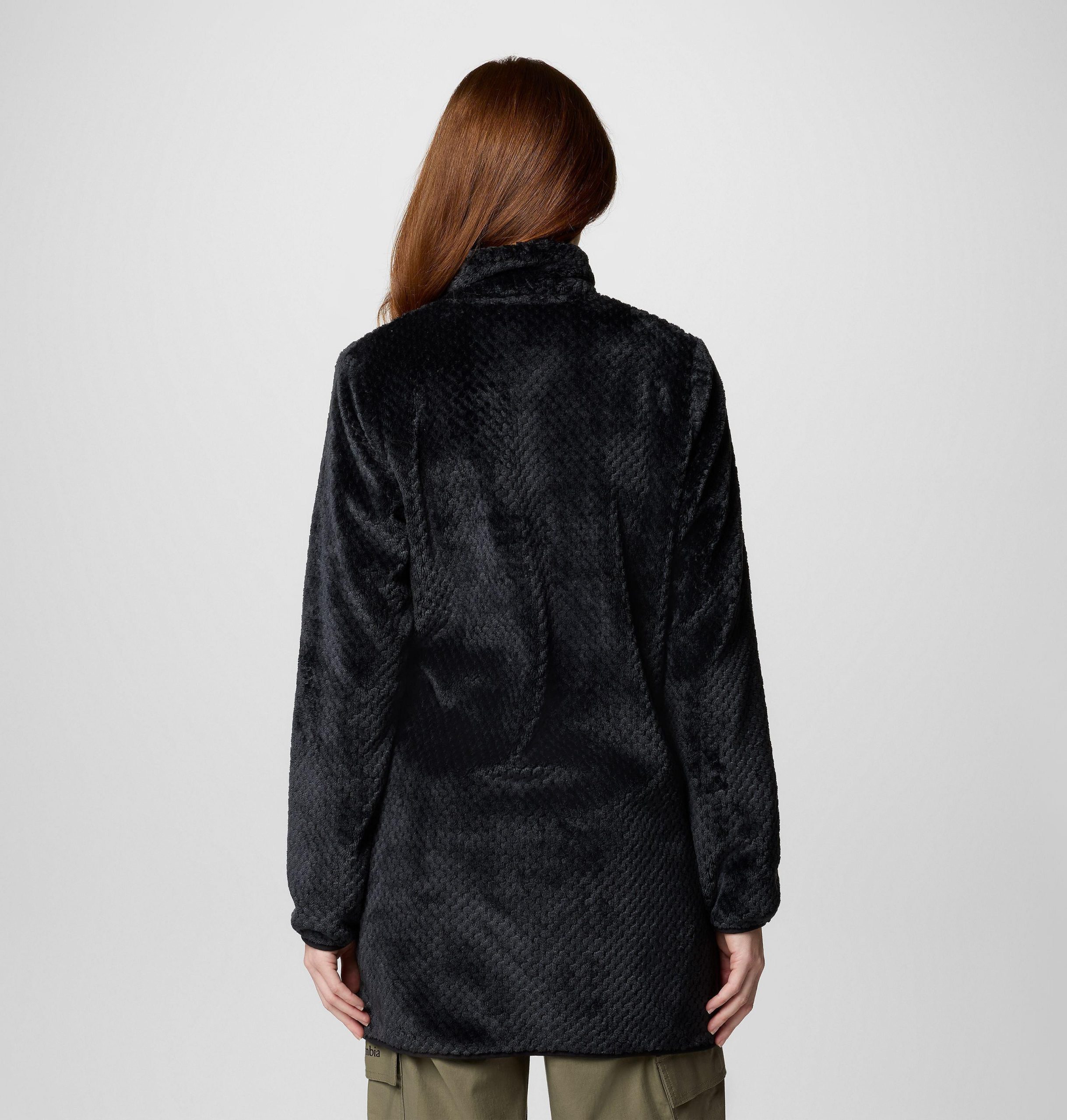 dames fire side lange fleece jas met volledige rits