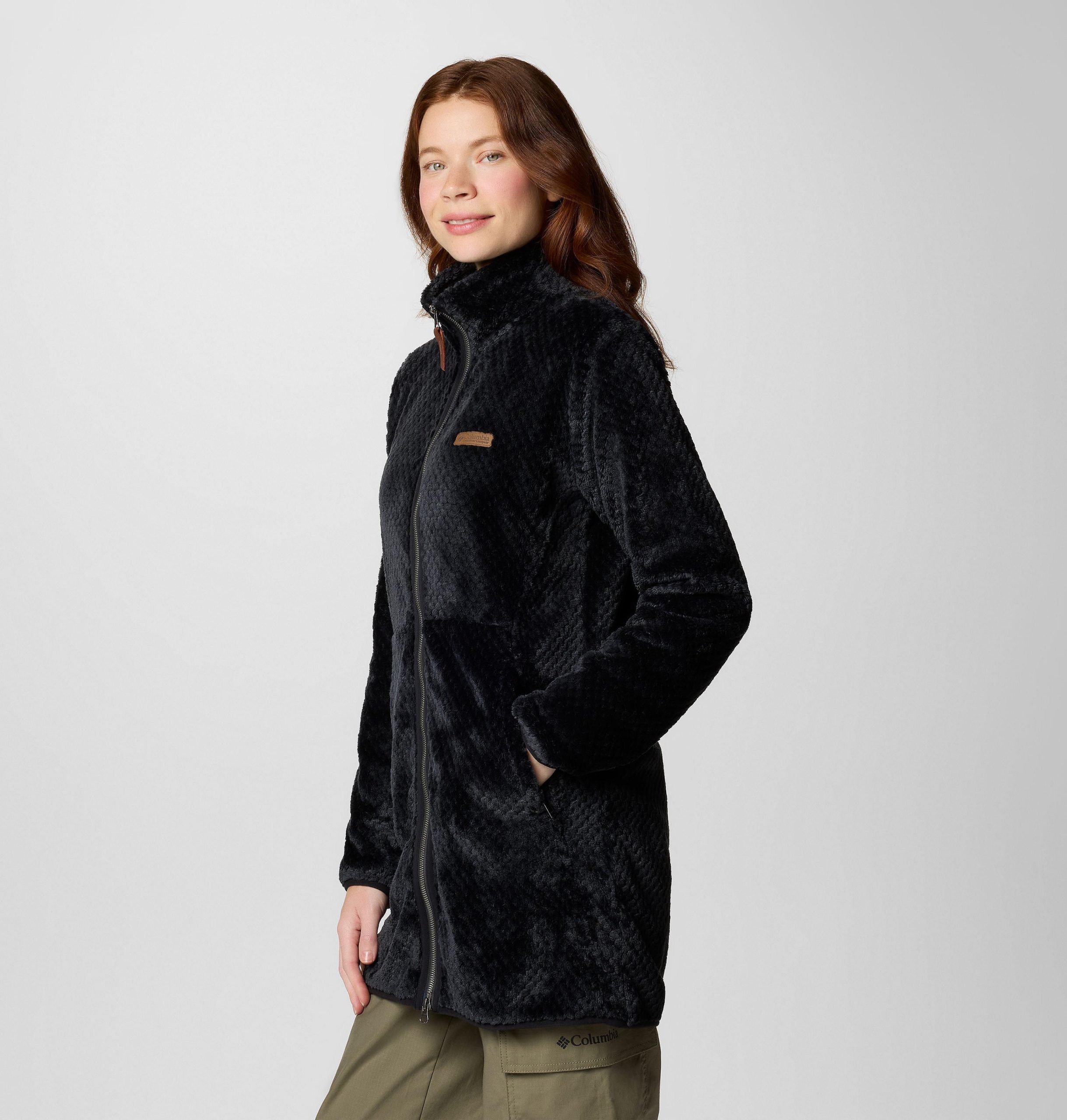 dames fire side lange fleece jas met volledige rits