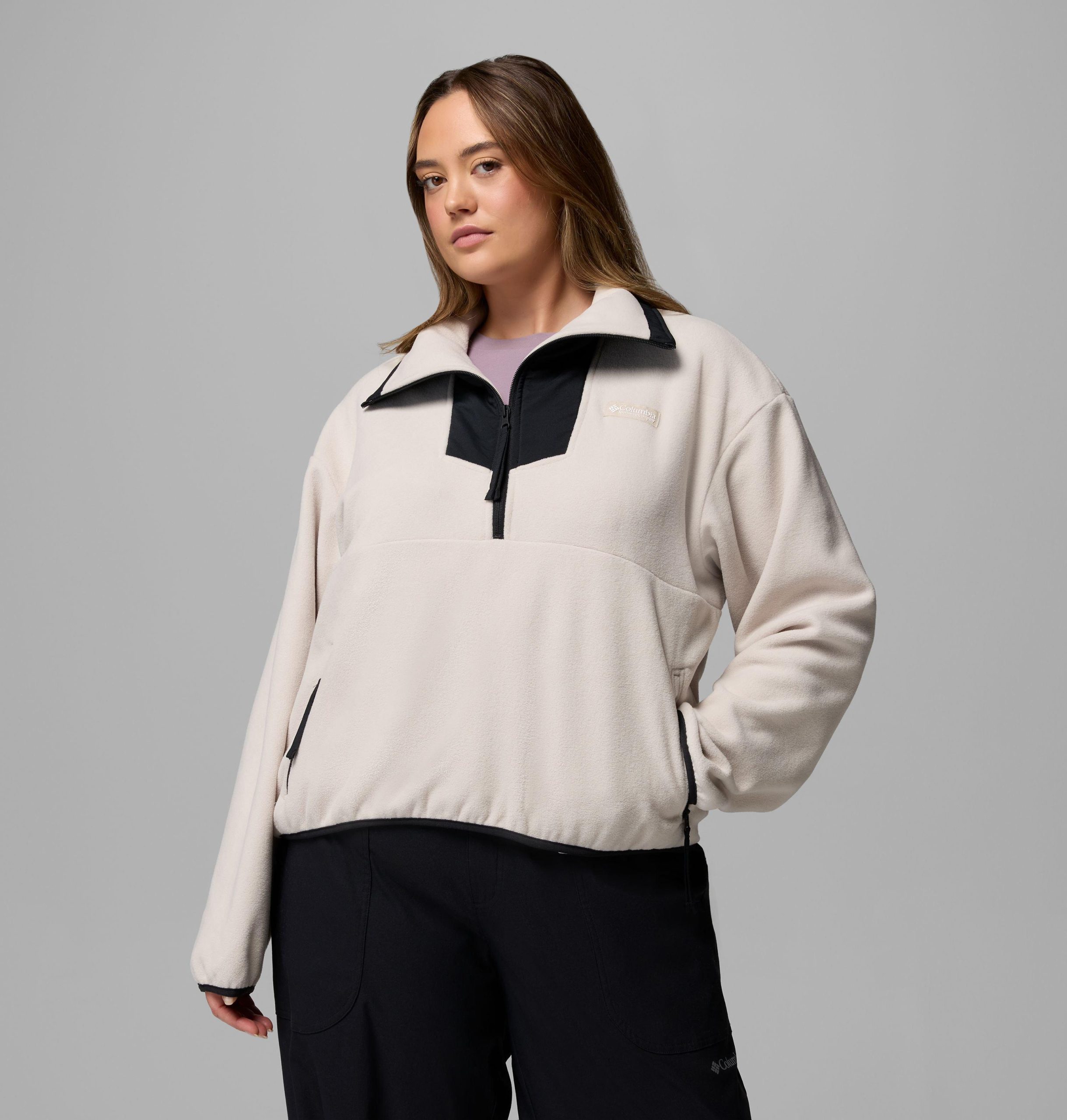dames sequoia grove fleece met halve rits - plus size